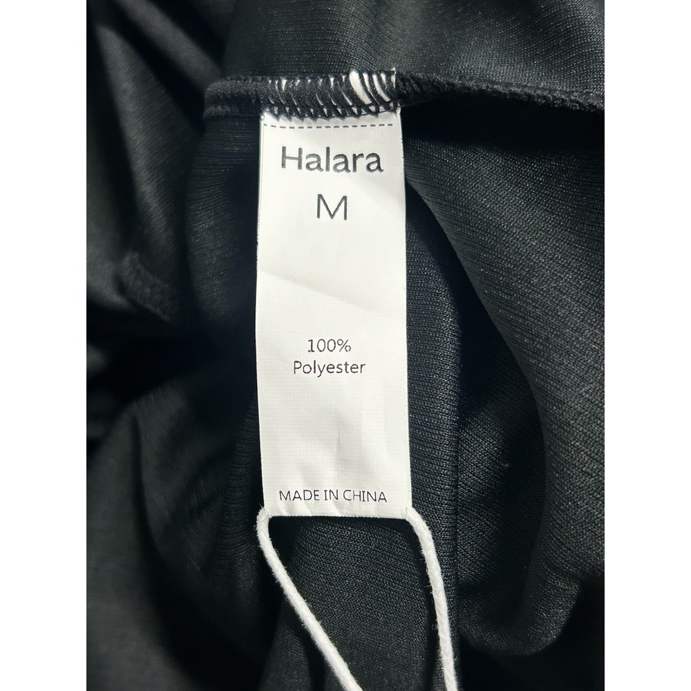 Halara V Neck Short Sleeve Pocket Waffle Casual Romper Black Medium NEW‎ - Picture 12 of 13